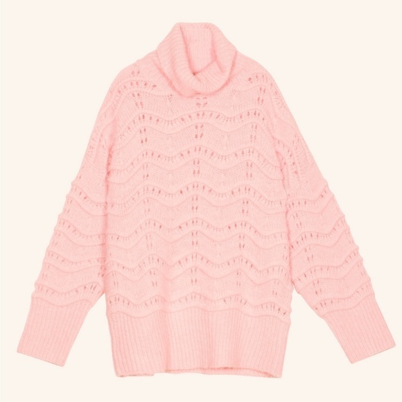 FRNCH NATEA SWEATER Turtleneck Cable Knit New With Tags Soft Comfy Feminine - Picture 3 of 16